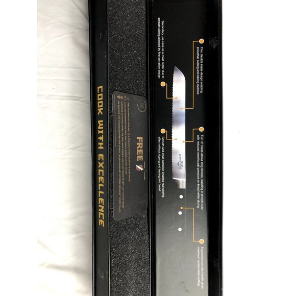 KUMA Bread Knife 10 Inch Razor Sharp Fine Serrated New Open Box - Picture 5 of 8